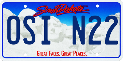SD license plate 0SIN22