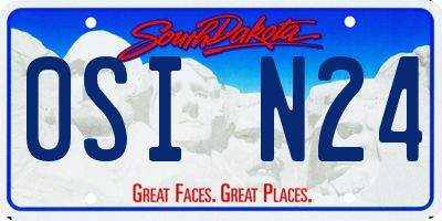 SD license plate 0SIN24