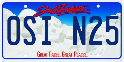 SD license plate 0SIN25