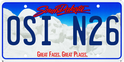SD license plate 0SIN26
