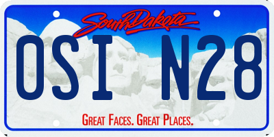 SD license plate 0SIN28
