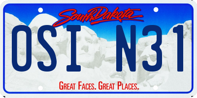 SD license plate 0SIN31
