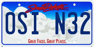 SD license plate 0SIN32