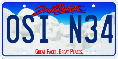 SD license plate 0SIN34