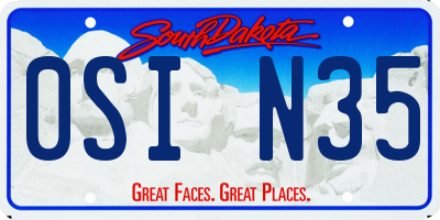 SD license plate 0SIN35