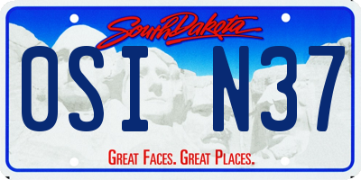 SD license plate 0SIN37