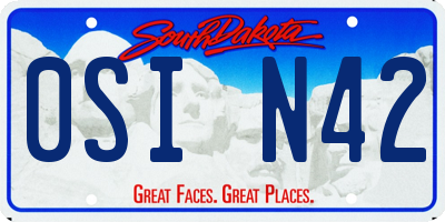 SD license plate 0SIN42