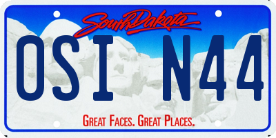SD license plate 0SIN44