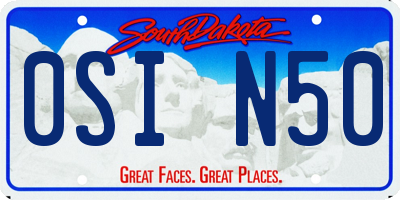 SD license plate 0SIN50