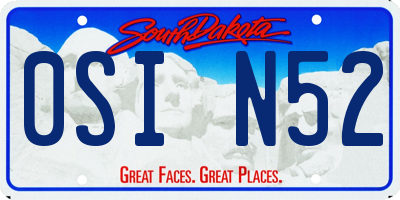 SD license plate 0SIN52
