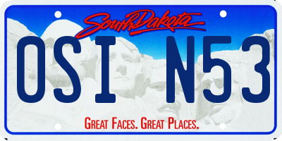 SD license plate 0SIN53