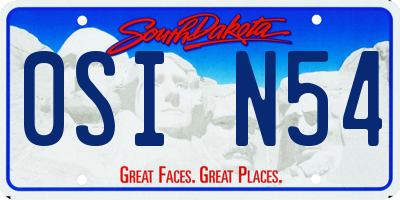 SD license plate 0SIN54