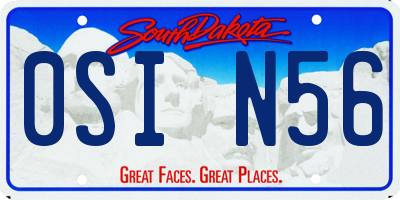 SD license plate 0SIN56