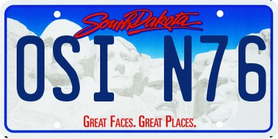 SD license plate 0SIN76