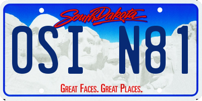 SD license plate 0SIN81