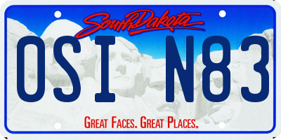 SD license plate 0SIN83