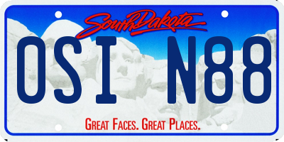 SD license plate 0SIN88
