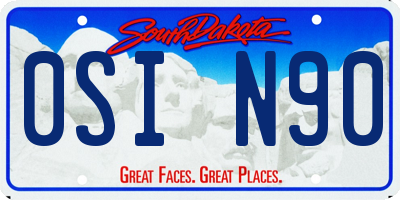 SD license plate 0SIN90