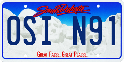 SD license plate 0SIN91