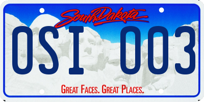 SD license plate 0SIO03