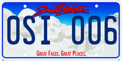 SD license plate 0SIO06
