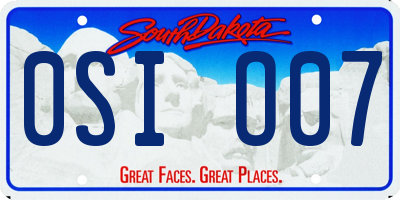 SD license plate 0SIO07