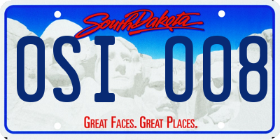 SD license plate 0SIO08