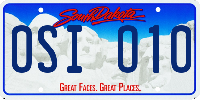 SD license plate 0SIO10