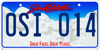 SD license plate 0SIO14