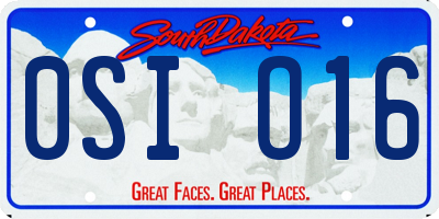SD license plate 0SIO16