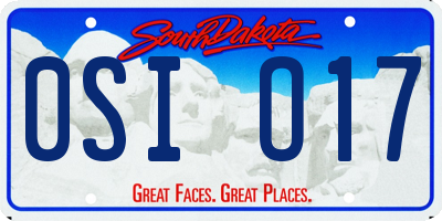 SD license plate 0SIO17
