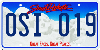 SD license plate 0SIO19