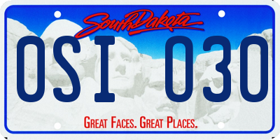 SD license plate 0SIO30