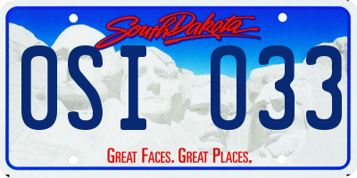 SD license plate 0SIO33