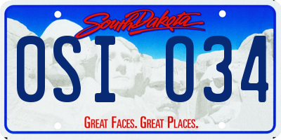 SD license plate 0SIO34