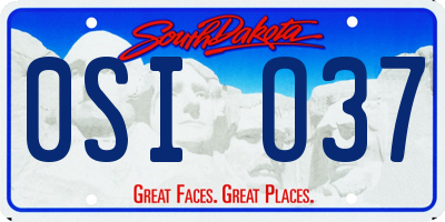 SD license plate 0SIO37