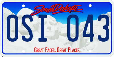 SD license plate 0SIO43