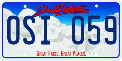 SD license plate 0SIO59