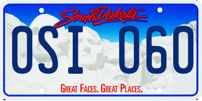 SD license plate 0SIO60