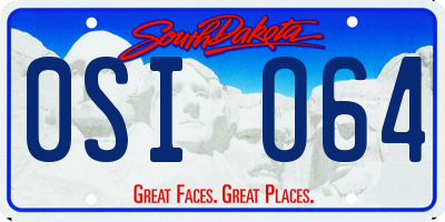 SD license plate 0SIO64