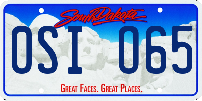 SD license plate 0SIO65