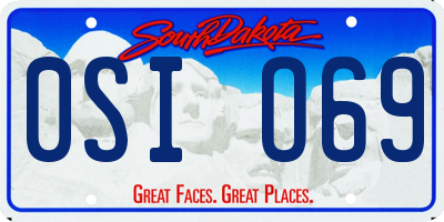 SD license plate 0SIO69