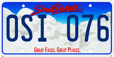 SD license plate 0SIO76
