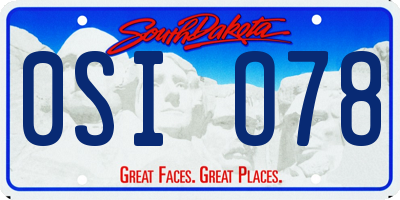 SD license plate 0SIO78