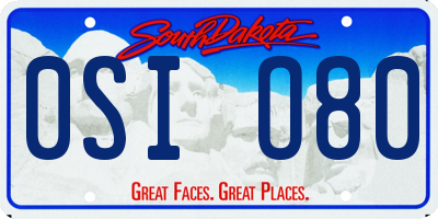 SD license plate 0SIO80