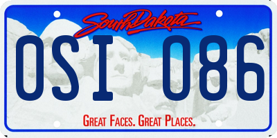 SD license plate 0SIO86