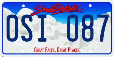 SD license plate 0SIO87