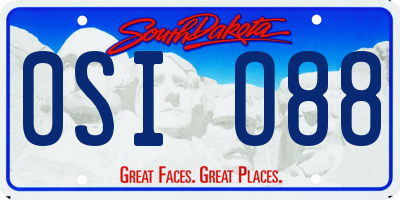 SD license plate 0SIO88
