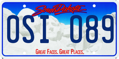 SD license plate 0SIO89