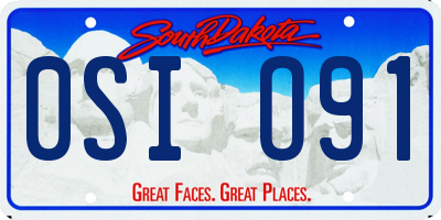 SD license plate 0SIO91